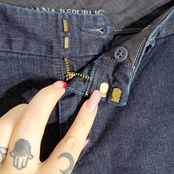 ❗️4/$20 Banana Republic Midrise Skinny Jeans Dark Blue Size 28 - Picture 3 of 8